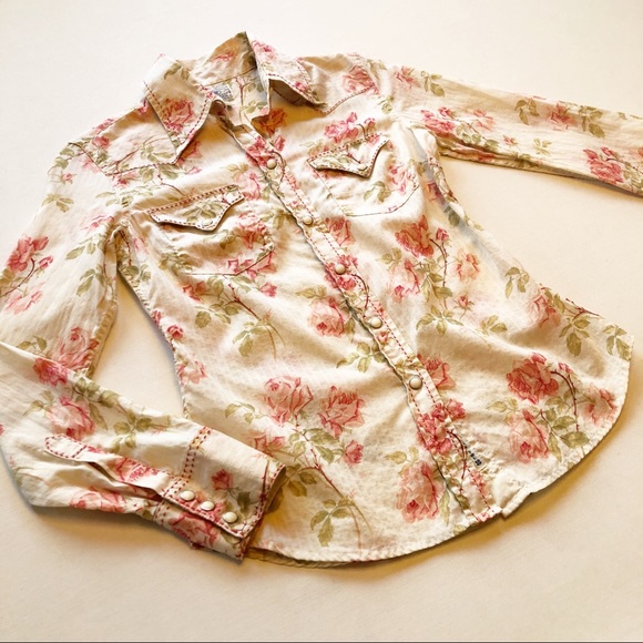 Lucky Brand Floral Western Blouse Top - Picture 2 of 7